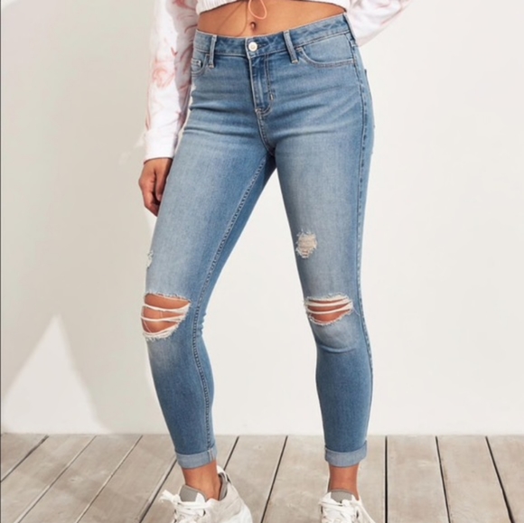 Hollister Denim - Mid-Rise Crop Super Skinny Jeans